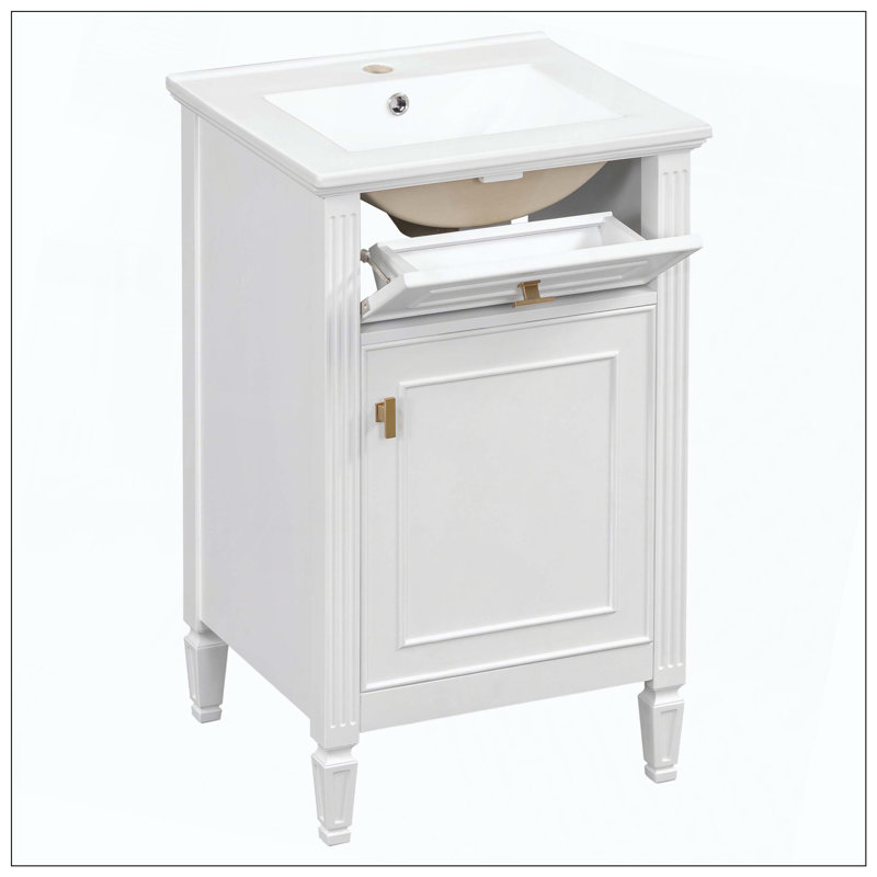Pieds de meuble-lavabo de salle de bain, Blanc