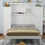 Lit double avec 2 garde-robe et tablette de rangement, cadre de lit pliant multifonctionnel blanc, pour une chambre d'amis élégante - blanc, structure de lit compacte