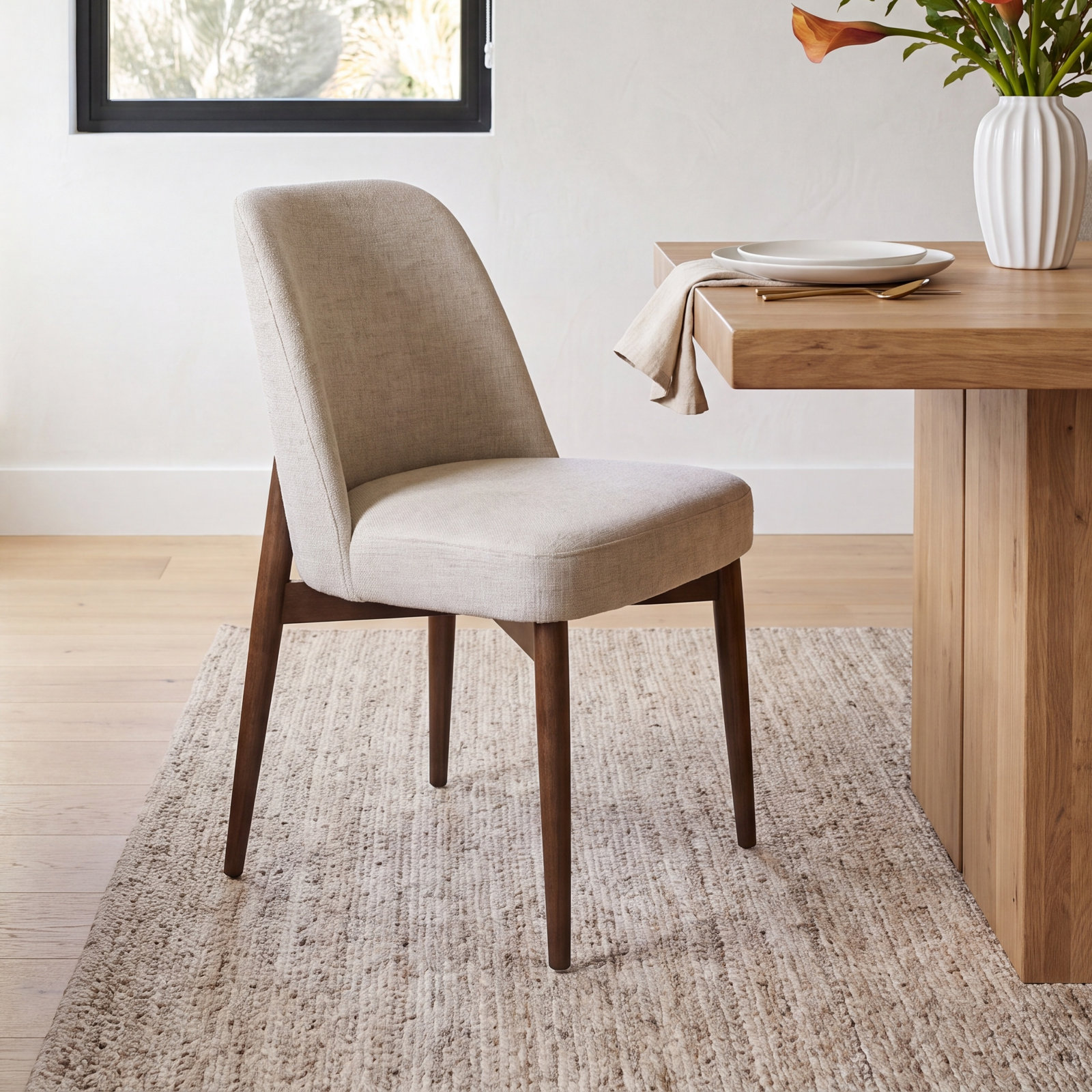 Bacco Dining Chair, Cream/Brown