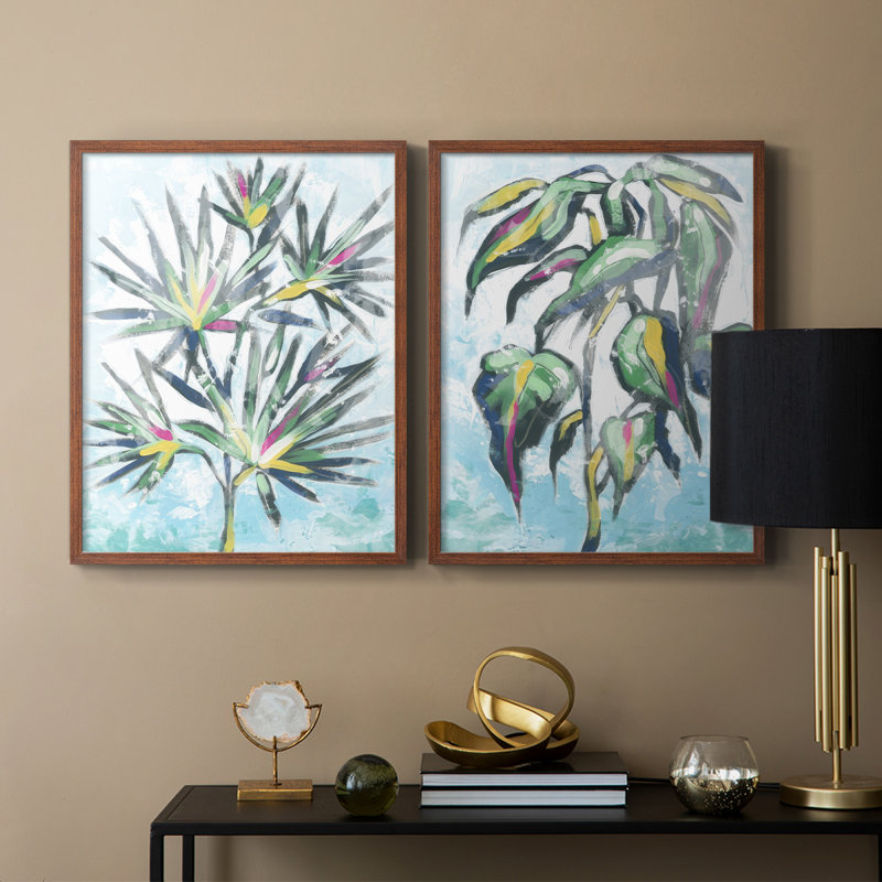 «Candy Palm Fresco III», reproduction encadrée de qualité supérieure - prête à être accrochée - aucun clou requis - aucun clou requis