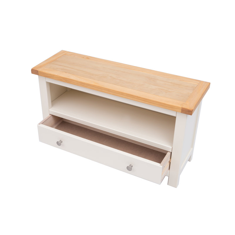 Napper TV Stand for TVs up to 48", White/Beige/Silver