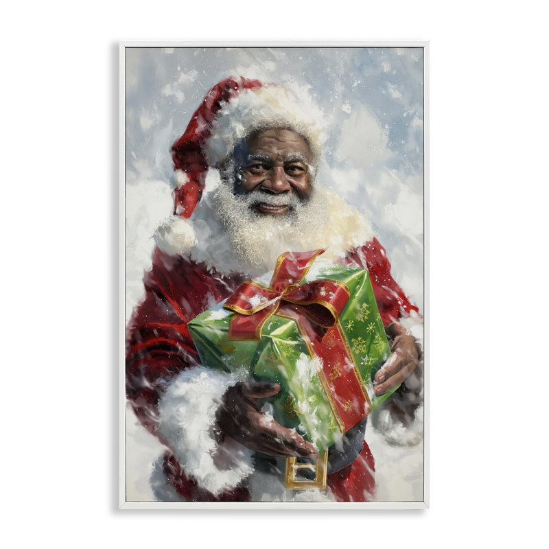 «Santa Claus & Gift», estampe numérique encadrée par Imagine It Images, Estampe numérique encadrée blanc bord de mer