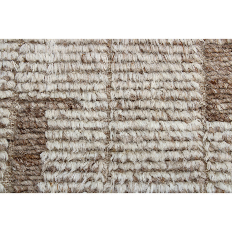 Handmade Wool Geometric Area Rug, Rectangle 6' x 9'