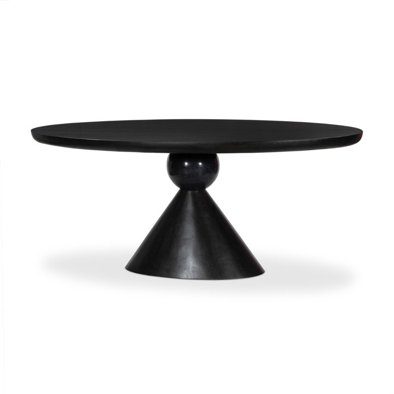 Bibianna Dining Table, Worn Black Parawood