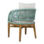 Chaise de salle à manger d'extérieur Davenwood moderne de style côtier en bois d'acacia massif avec dossier et coussins en corde tressée-135387721