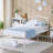 Twin Bed Frame Metal Platform Bed Frame with Headboard & Footboard,  Mattress Foundation ,No Box Spring Needed-1358785739-1358785737