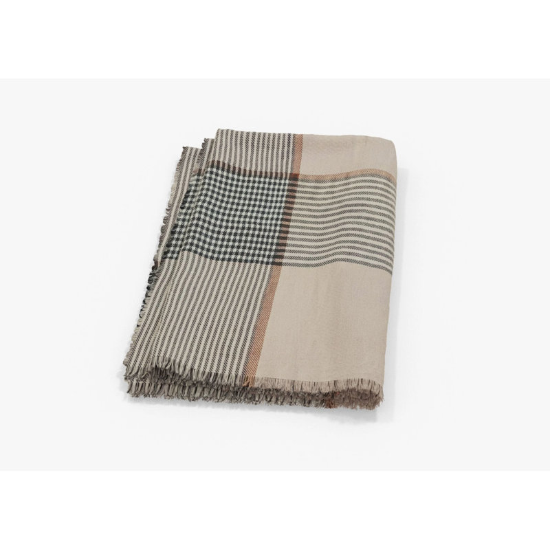 Jeté d'extérieur Bug Shield, L 50 po x L 60 po, Brun / crème / carreaux bleus