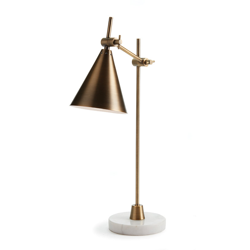 Lampe de bureau réglable en marbre blanc / laiton Daugherty