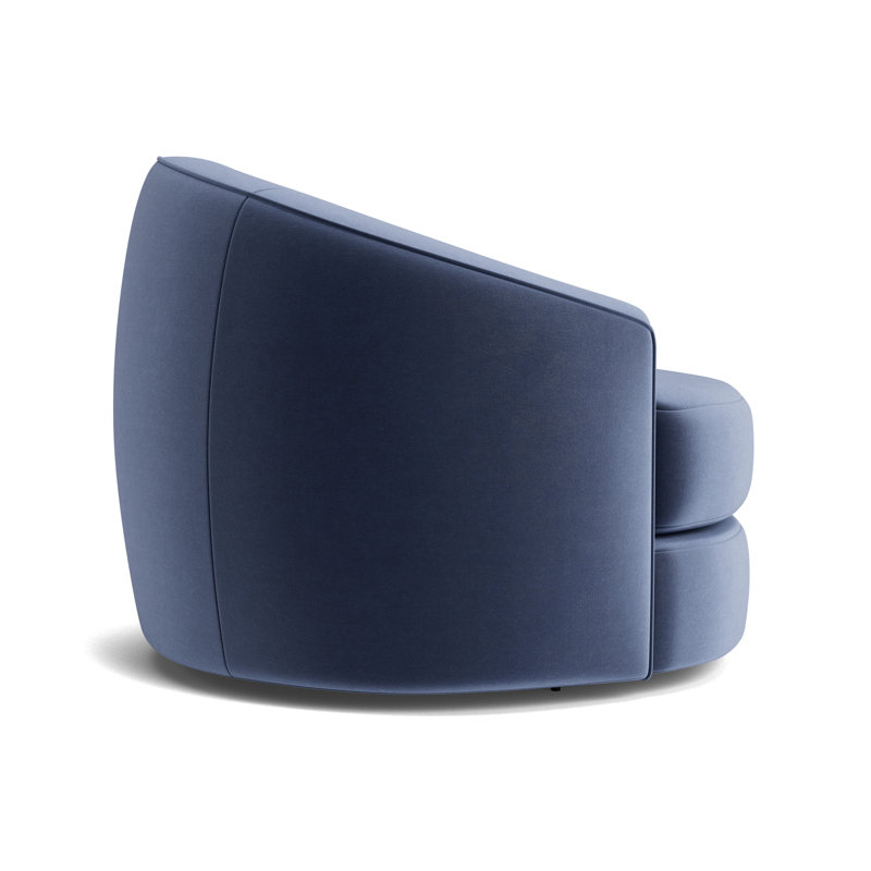 Giselle Full Swivel Chair, Performance Velvet - Indigo