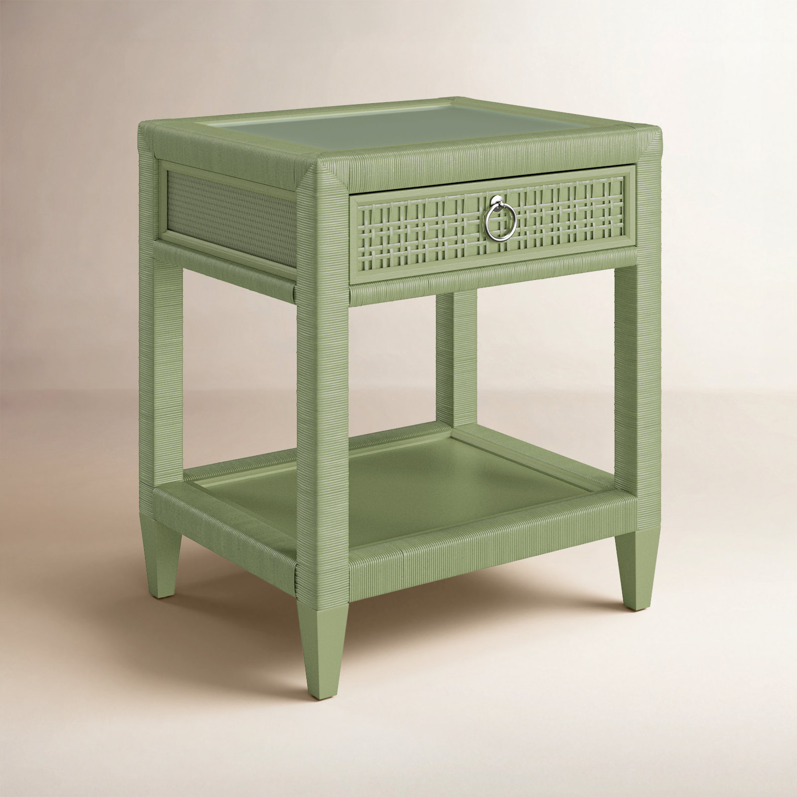 Monterey 1 - Drawer Nightstand, Celery, Yes, Satin Nickel