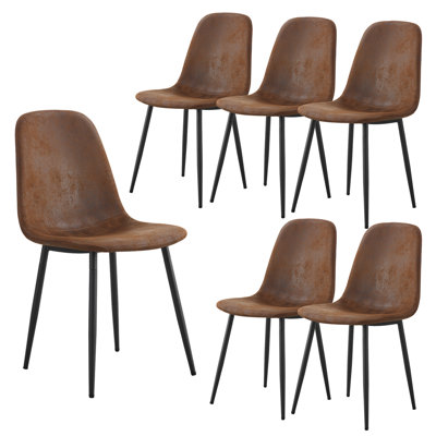 Modern Upholstered Dining Chairs with Metal Legs (Set of 6)