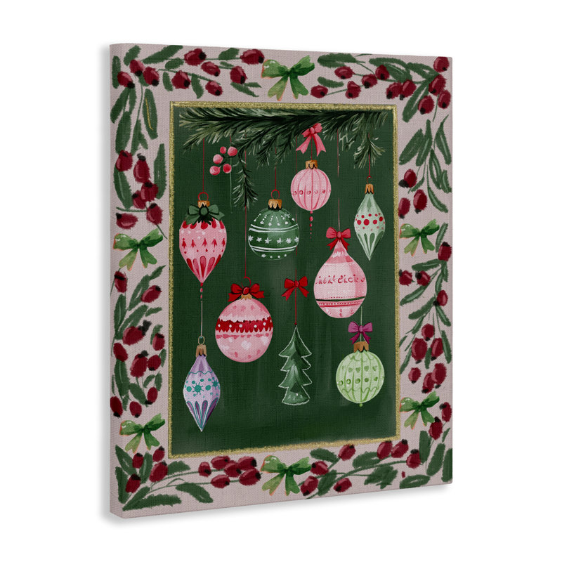 Bordure botanique festive, conception par Yen, H 20 po x l 16 po