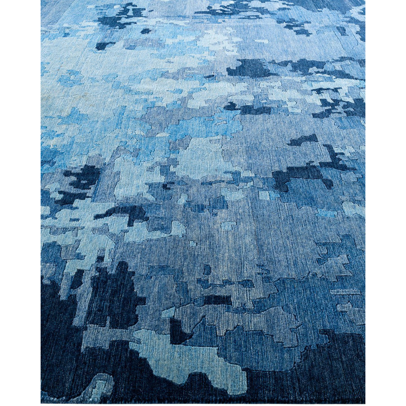 Overdyed One-of-a-Kind Rectangle 9'2" X 12'4" Hand Knotted Area Rug