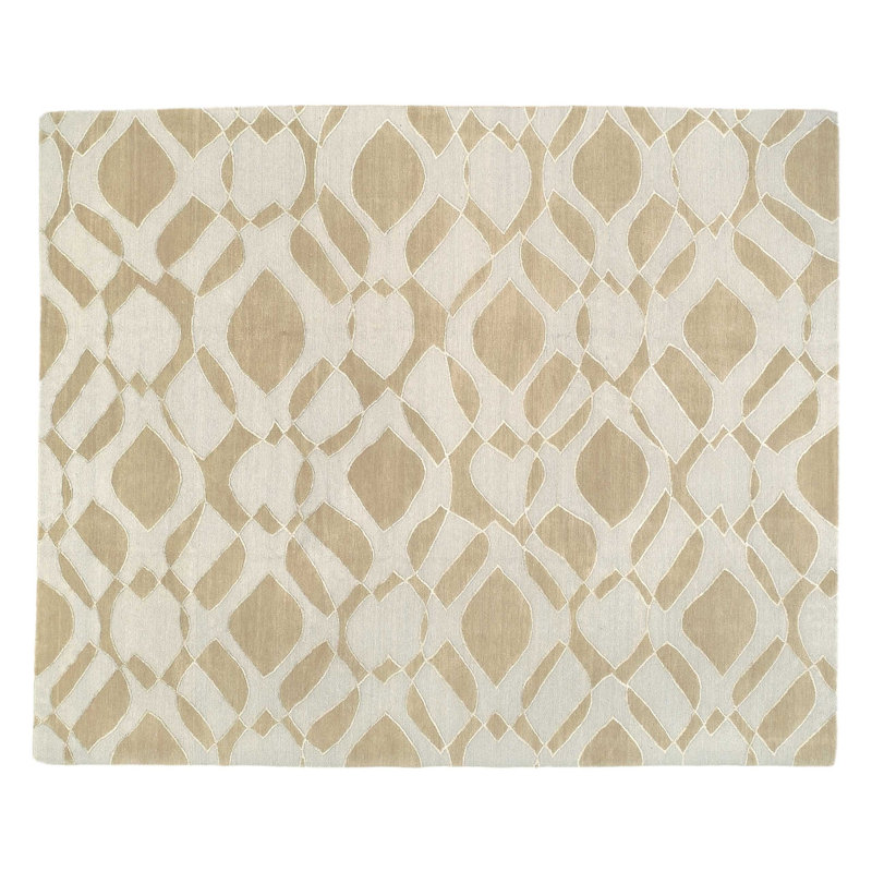 Mod Geometric Area Rug in Beige/Gray/Neutral, Rectangle 6' x 9'
