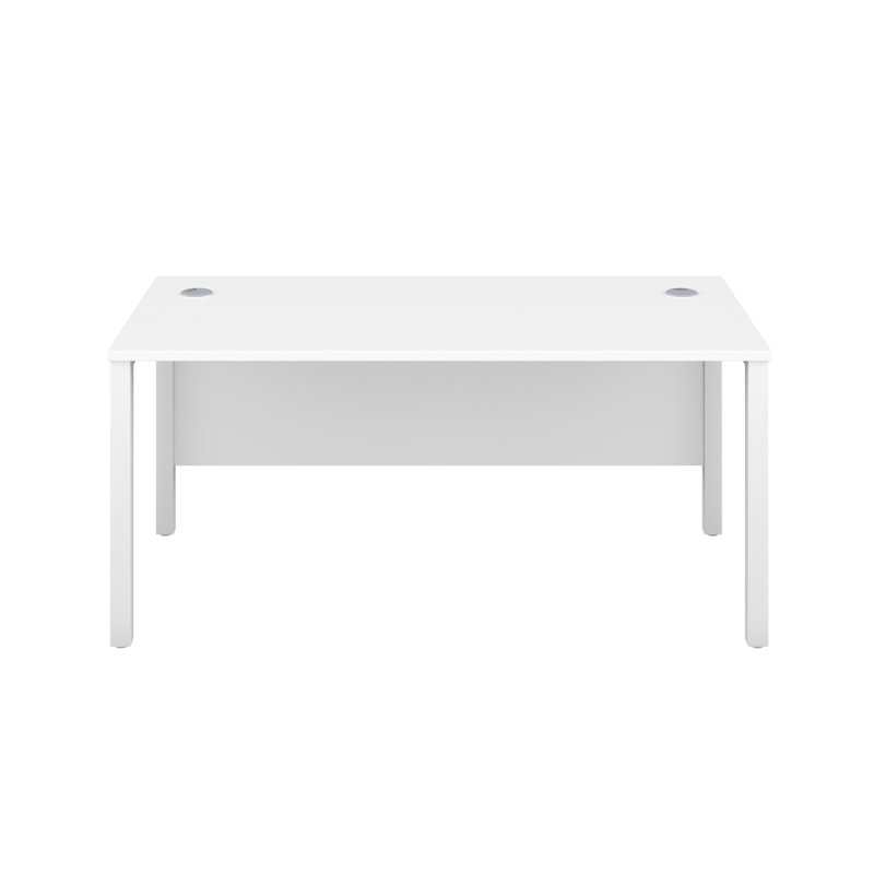 Buariki Metal Base Desk Shell, White, White