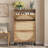 Rattan Shoe Storage Cabinet With 3 Flip Drawers