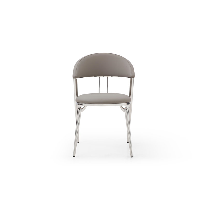 Chaise d'appoint Geneva en acier inoxydable gris