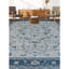 Tapis gris / bleu foncé en laine noué à la main-70098515