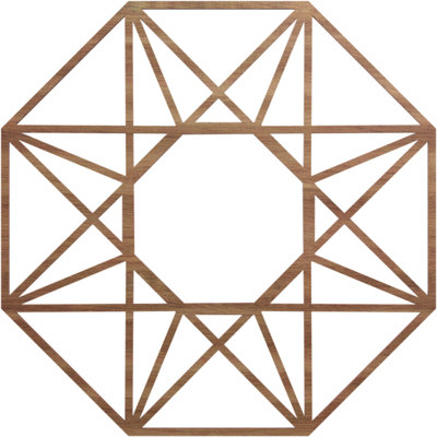 Médaillon de plafond perforé en bois de cerisier 20 po x 7 3/4 po x P 7 po