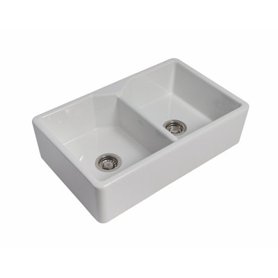 31.5 L X 19.6 W Fireclay Double Bowl Apron / Farmhouse Kitchen Sink