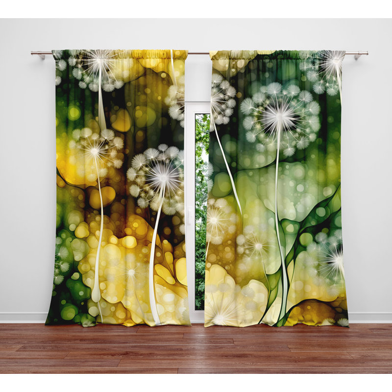 Paire de rideaux semi-transparents en polyester Grozdka, L 40 po x L 52 po