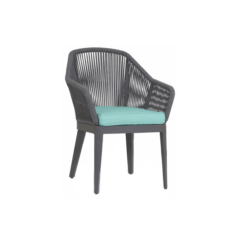 Milano Patio Dining Armchair with Cushions, Dupione Celeste Sunbrella®