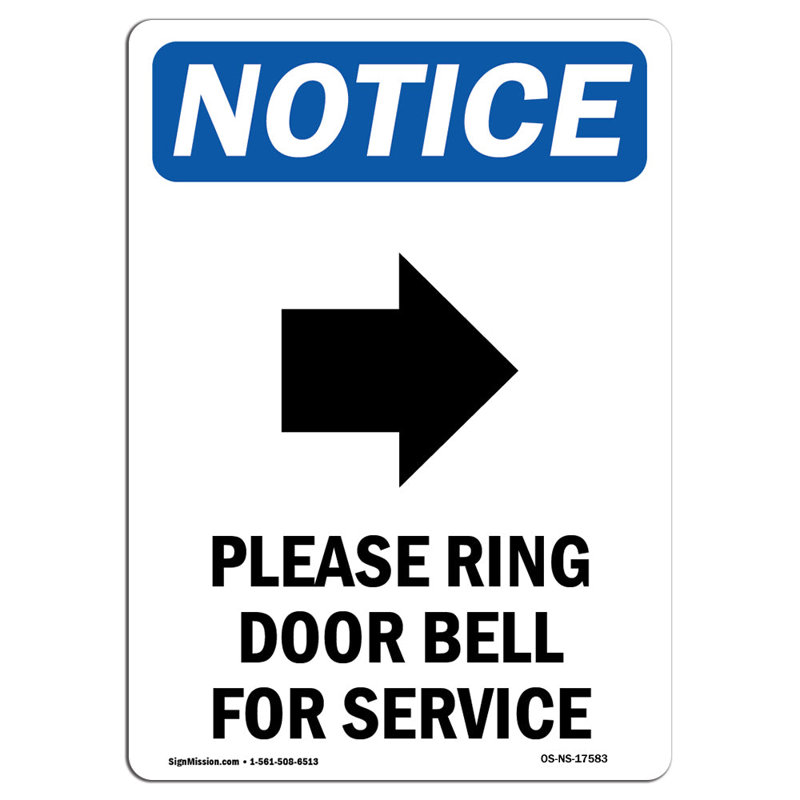 Please Ring Door Bell Sign with Symbol