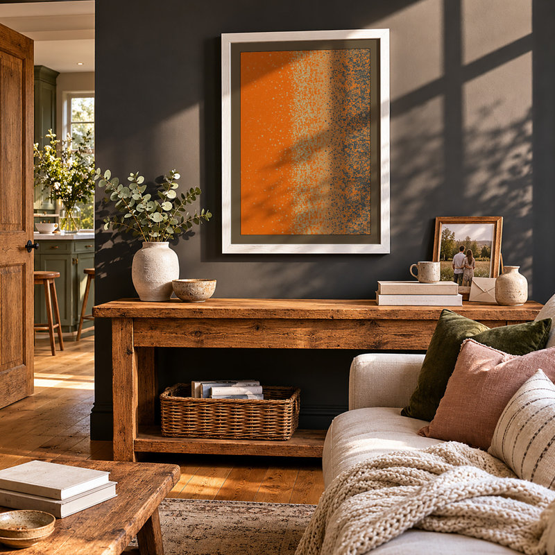 Colour to Dust Abstract - Framed Print, A4 - 29.7 x 21.0 cm, White