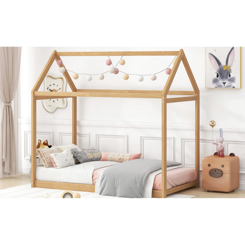 Lit simple en bois de pin