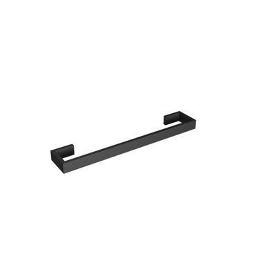 Fire Wall-Mounted 18" Towel Bar - Matte Black, Premium Brass Construction, Installation Hardware Included