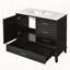 Meuble-lavabo moderne 36 po avec cadre en pin massif, 1 porte à fermeture douce et 3 tiroirs, armoire de rangement moderne-111831907-111831909