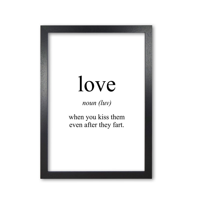 Love - Print, 85 cm H x 60 cm W x 5 cm D, Black Grain Frame