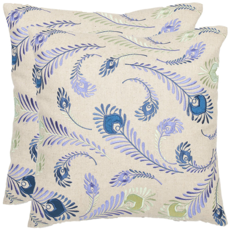 Embroidered Linen Throw Pillow