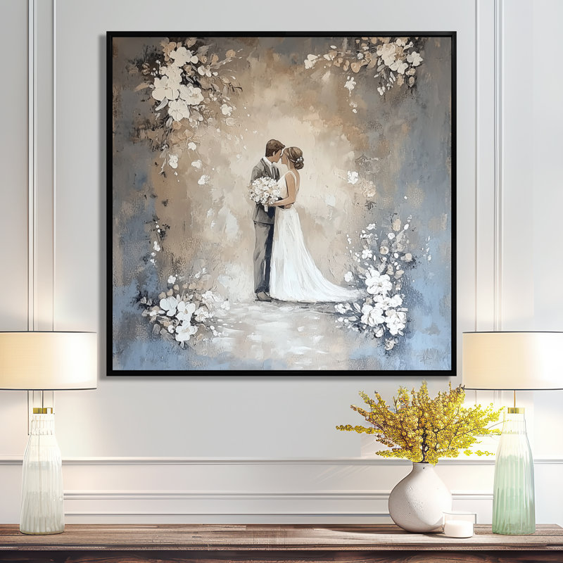 Couple, célébration de mariage II - Art mural imprimé «Celebrate Motivation», Floater Framed Print without Mat, 36" H x 36" W