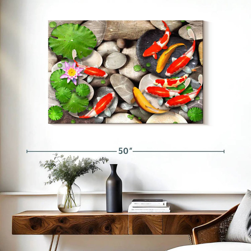 Pond With Koi, 26" H x 39" W