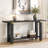U_Style 62.9" Modern Minimalist Console Table, Solid Wood Entryway Sofa Table With Metal Accents, Built-In Shelf, For Living Room, Hallway (3 Colors: Black, Gray, Natural)-98802547