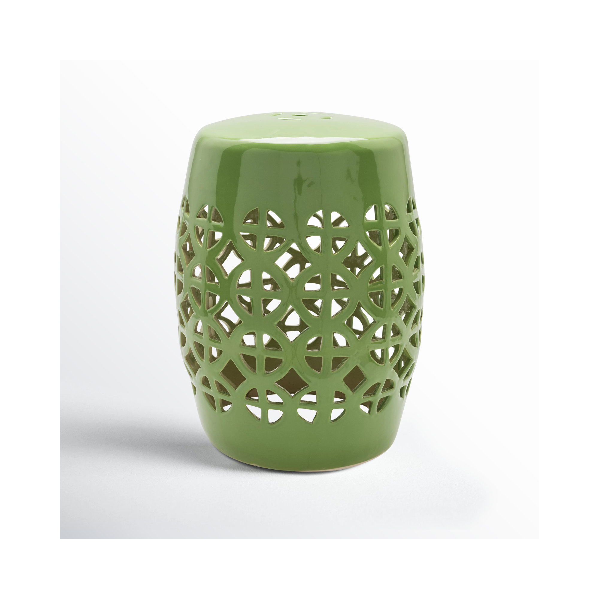 Becquere Ceramic/Porcelain Garden Stool, Grass Green