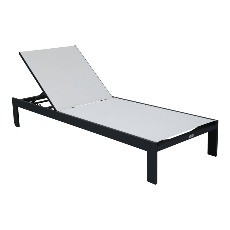 200cm Long Reclining Single Chaise with Cushions, Cream