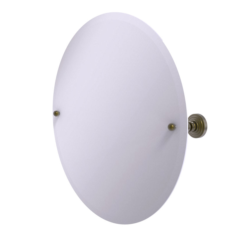 Miroir d’appoint ronde inclinable de 22 po Marchmont, Laiton antique