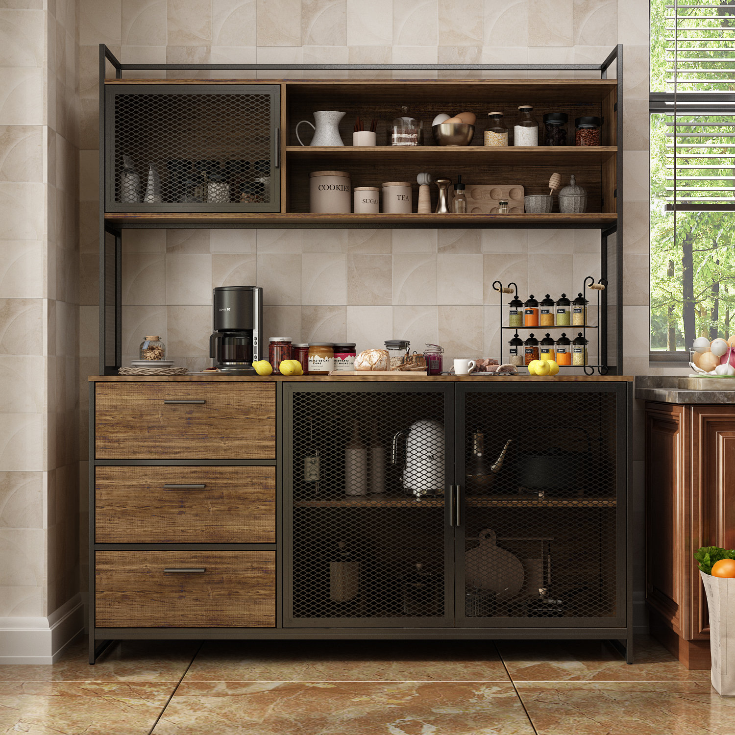 6 Door Storage Cabinet Office Organizer Kitchen Pantry Cupboard Shelves  COLORS
