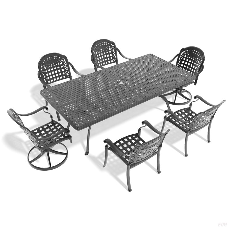 Ensemble de salle à manger en aluminium moulé résistant aux intempéries