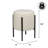 Collison 18.5" Modern Minimalist Round Backless Metal/Bouclé Cushioned Vanity Stool-780988473