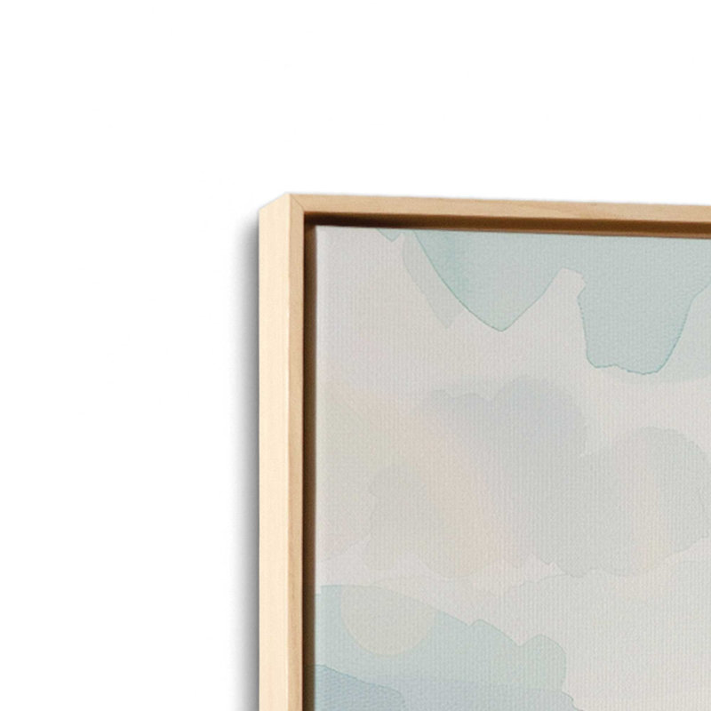 «Coastal Greeting V2», reproduction d'art encadrée sur toile par Azure Artisanal Studio, Cadre américain en érable flottant