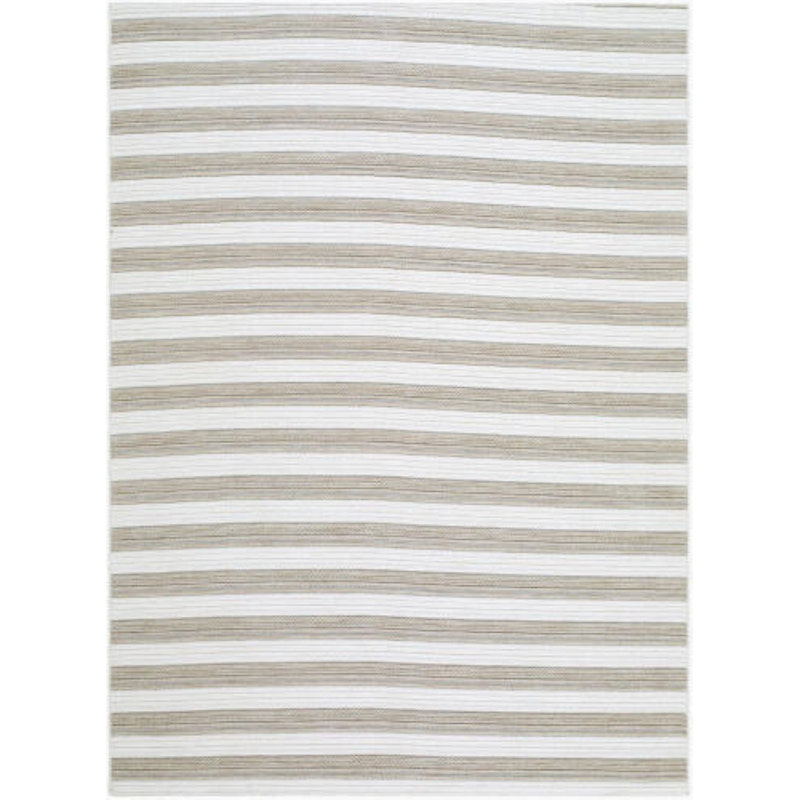 Tascha Machine Woven Rug, Ivory/Brown/Taupe, Rectangle 6'7" x 9'