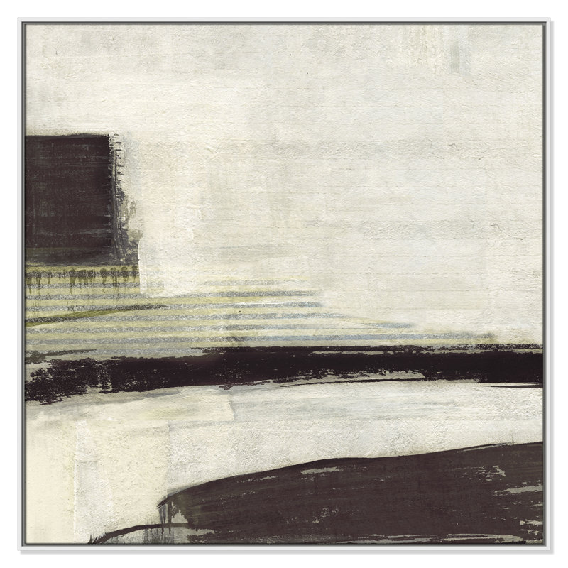 «La Bande Coffee Print» par Sally Swatland, H 46,5 po x l 46,5 po, Blanc