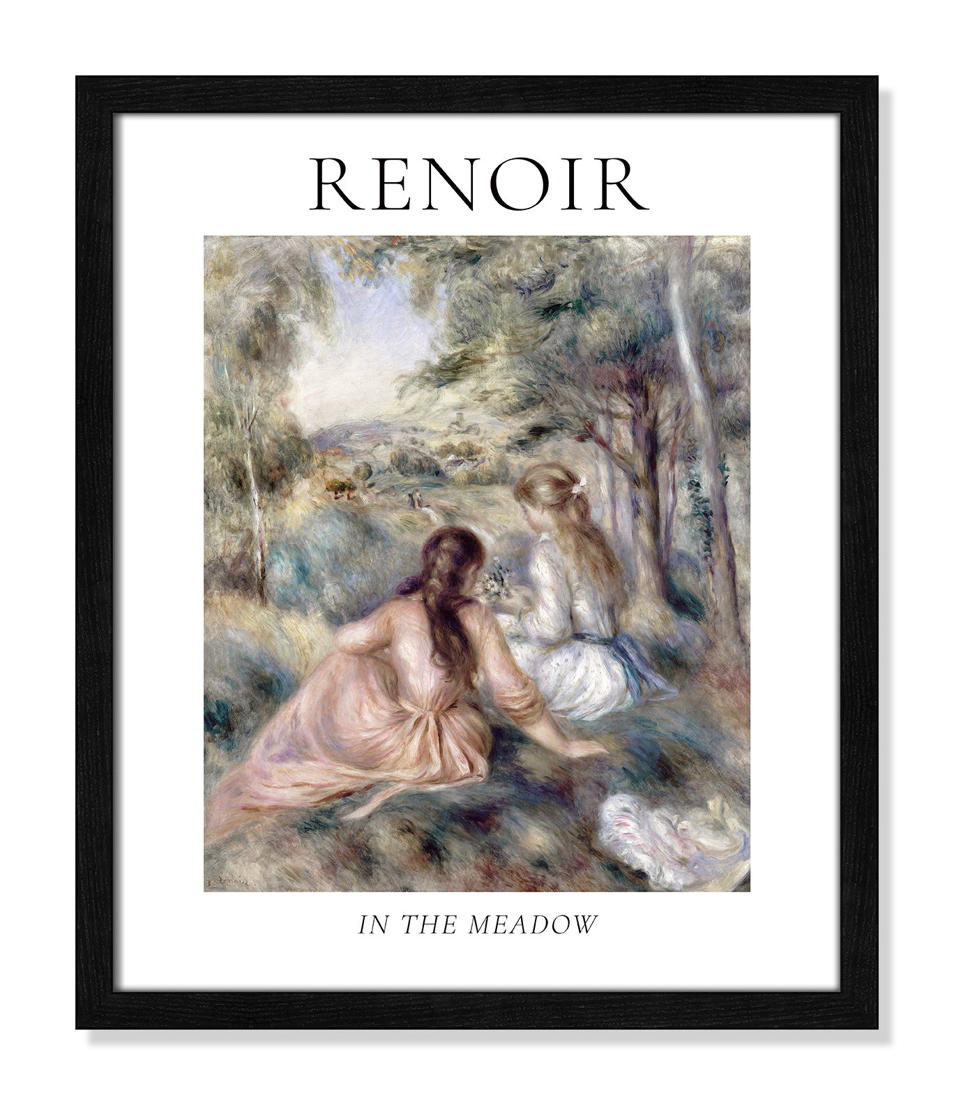 Old Masters Collection "In the Meadow" Print, No, Black Single Picture Frame, 19" H x 16" W x 0.75" D