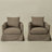 32" W Down Fill Upholstered Slipcover Swivel Barrel Chair with Pillow Back Set of 2-761756465