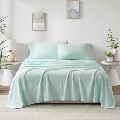 4 Pcs Sheet For King, 100% Fleece, Soft Cozy Handfeel, - Pilling, Machine Washable, , Includes Flat Sheet, Fitted 2 Pillowcases, Fits 16" Mattresses