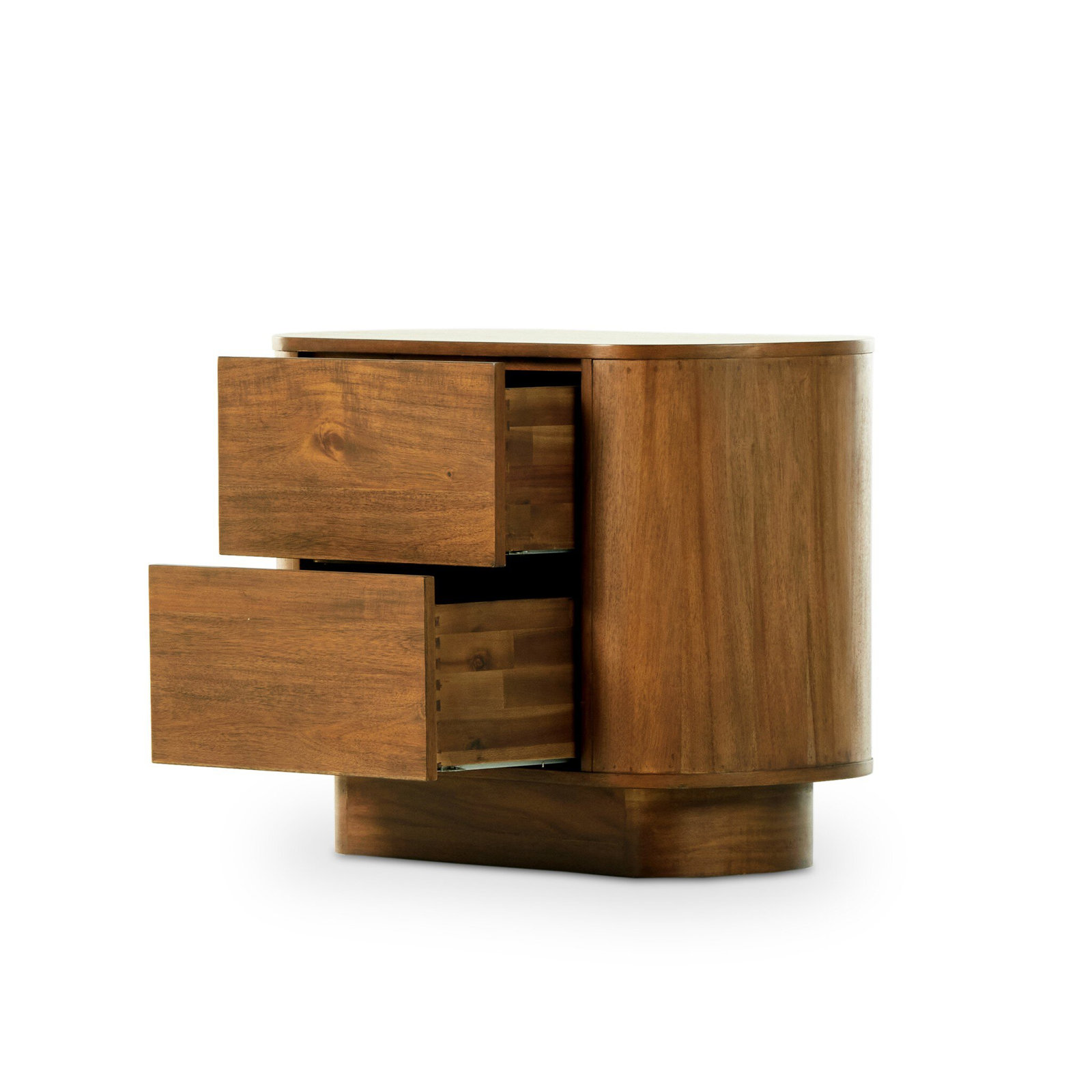 Haiden 2 - Drawer 32" Nightstand, Seasoned Brown Acacia