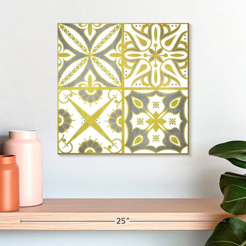 Lime Gold Azulejo Tiles, 16" H x 16" W